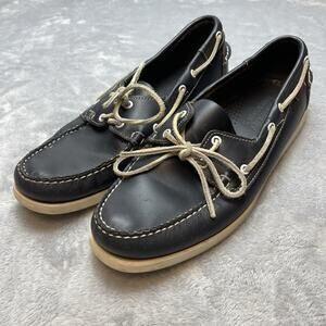 Sebago Docksides Boat Shoes Mens 12M Navy Leather Nautical Preppy Loafers